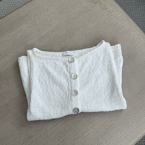 Meshki Mackie Boucle Longline Vest - White Size Medium